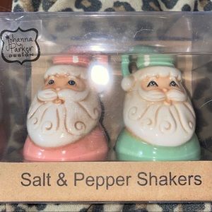 Johanna Parker Pink Mint Santa Salt Pepper Shakers